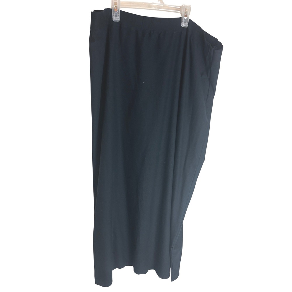 Eileen Fisher Woman Black Viscose Nylon Stretch Maxi Skirt Plus Size 3X